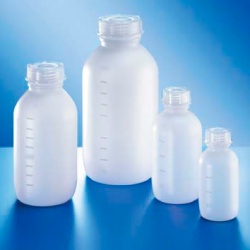 Бутыль Kautex со средним горлом 500 мл, HDPE, круглая, градуированная, естественный цвет, с винтовой крышкой
