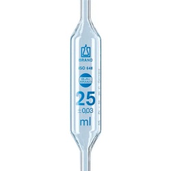 Пипетка Мора Brand BLAUBRAND 2 мл, класс AS, с двумя метками, синяя градуировка, стекло