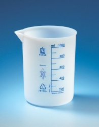 Стакан мерный Brand 100 мл, синяя шкала, ETFE
