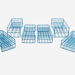 Штатив ISOLAB для пробирок Ø 18 мм, 55 ячеек, синий, сталь