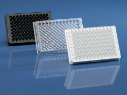 Микропланшет Brand cellGrade premium, 96-луночный, PS, стерильный, черный, F-дно, 350 мкл