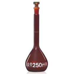 Колба мерная Brand BLAUBRAND 200 мл, класс А, тёмное стекло, NS 14/23, со стеклянной пробкой, с сертификатом партии