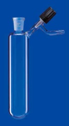 Пробирка круглодонная для азота Lenz 25 мл, муфта NS14/23, PTFE игольчатый кран, стекло