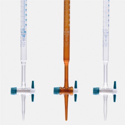 Бюретка ISOLAB 50:0,1 мл, класс AS, синяя градуировка, кран PTFE, стекло