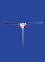 Кран трехходовой Lenz, 120°, NS14,5, диаметр отверстия 2,5 мм, PTFE