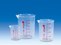 Стакан мерный VITLAB 150 мл, красная шкала, PMP