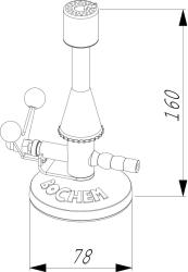 Горелка Bochem Теклю с откидным клапаном, пропан(схема)