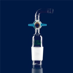 Адаптер для шлангов ISOLAB, угловой, керн NS29/32, кран PTFE, стекло