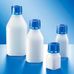Бутыль Kautex узкогорлая "SafeGrip" 500 мл, HDPE, квадратная, Ø 32 мм, естественный цвет, без крышки
