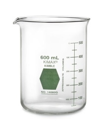 Стакан Гриффина Kimble Colorware 100 мл, низкий, с зеленой градуировкой, с носиком, стекло