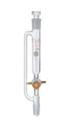 Воронка капельная цилиндрическая Kimble 10 мл, 14/20, с градуировкой, PTFE кран, с противодавлением, с пробкой, стекло
