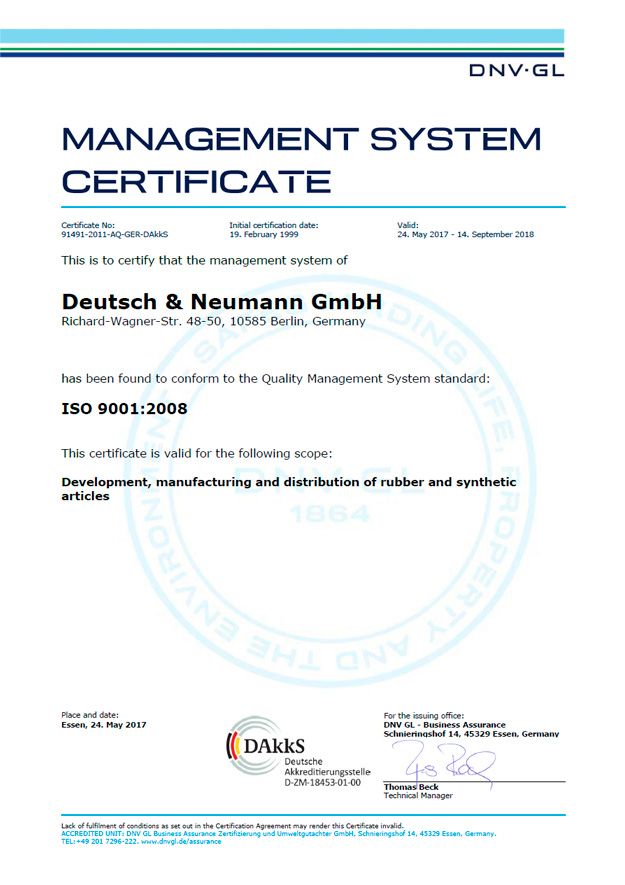 Сертификат Deutsch & Neumann ISO 9001:2008 Сертификат Deutsch & Neumann ISO 9001:2008